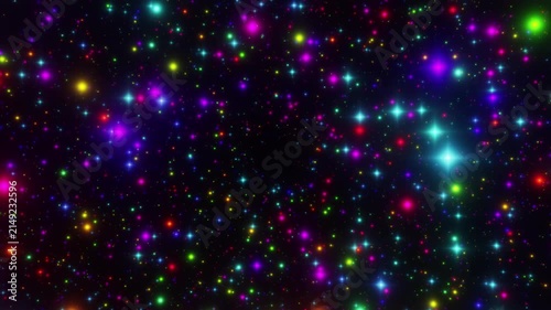Colorful Sparkling Starfield Particle Motion Abstract VJ Background Animation. Looped 3D rendering