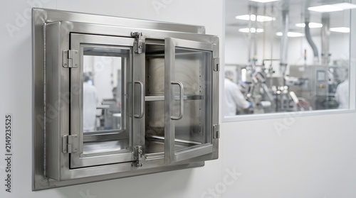 stainless steel pharmaceutical cleanroom pass box designed for contamination controlled material transfer in regulated manufacturing facilities