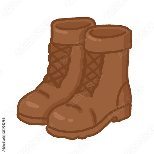 Brown Winter Boots Fashion Illustration