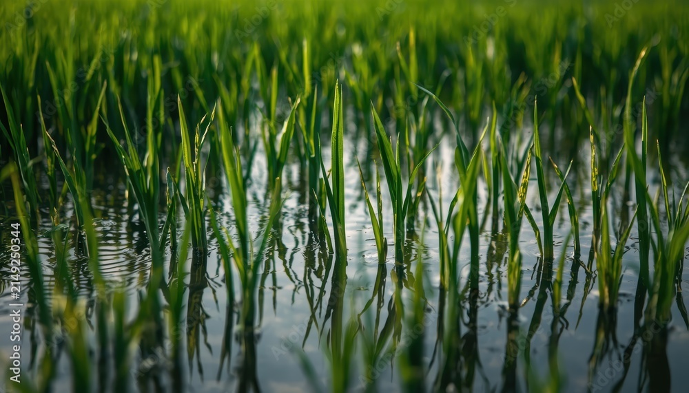 Obraz premium close up of green plant growing in the agricultural field