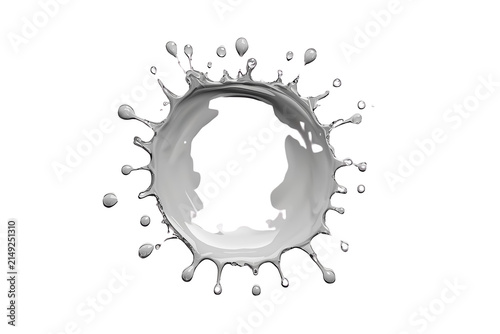 Thick gray crown splash with rounded droplets and deep central opening
