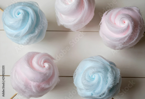 Pastel pink and blue cotton...