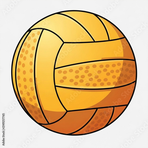 Water polo ball circular design in bright yellow and orange colors  