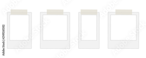 Blank instant photo frame collection with white borders and realistic shadows for photography wedding party family and album presentation