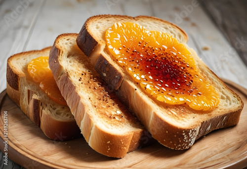 Two slices of golden brown ...