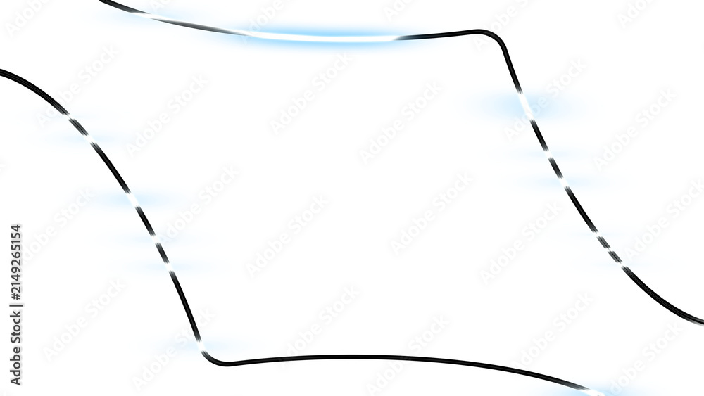 Obraz premium 8K Futuristic glowing white and cyan light frame border overlay on transparent background