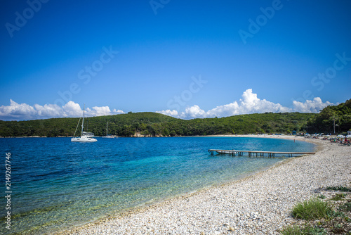 Cuadro en lienzo Avlaki beach on the island of Corfu Greece