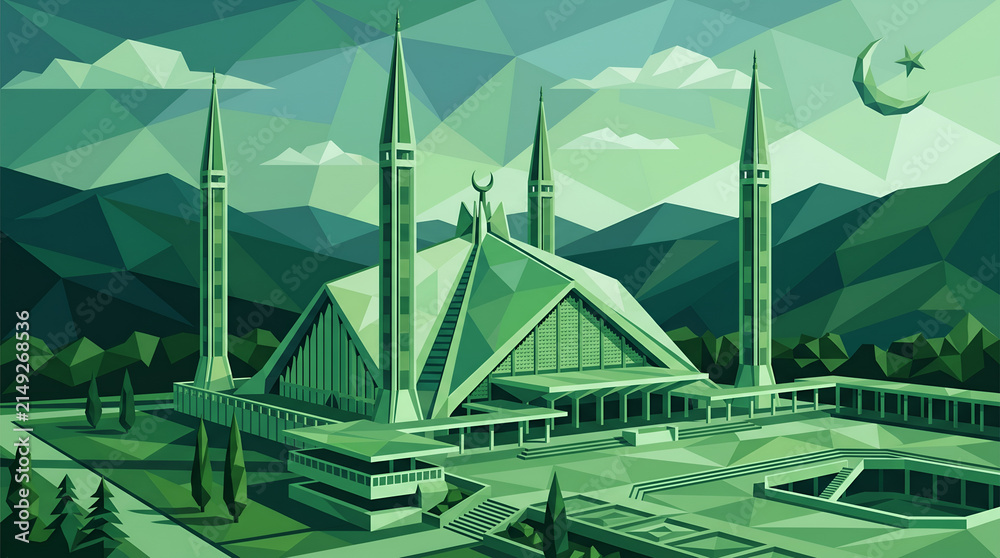 Fototapeta premium Geometric Illustration of a Mosque