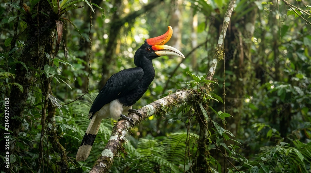 Fototapeta premium red billed hornbill