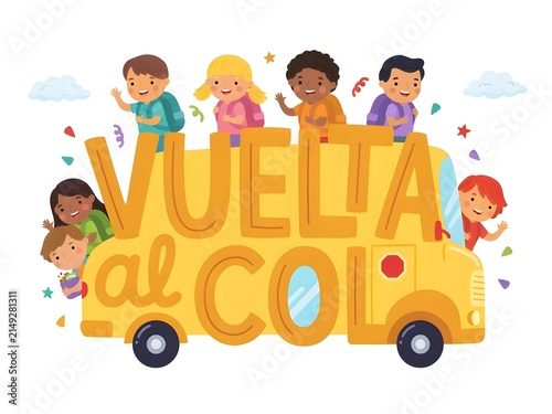 Ilustración infantil vuelta al cole 
