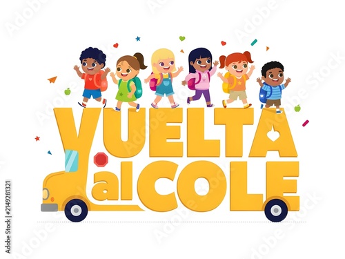 Ilustración infantil vuelta al cole 
