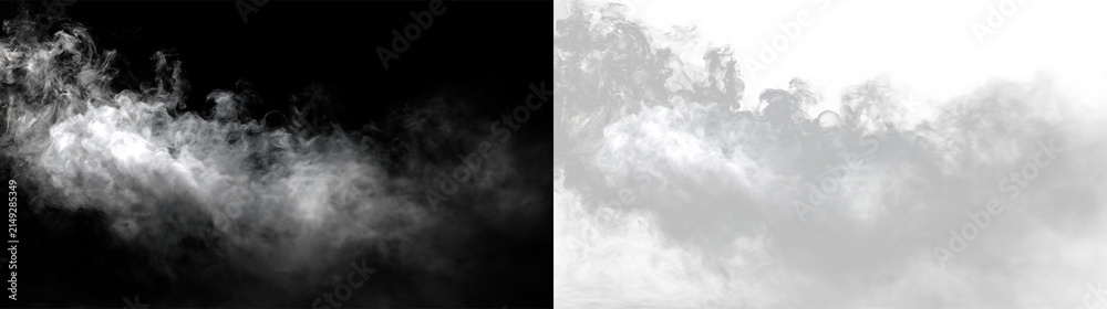 Fototapeta premium Gray smoke billows across a transparent background with a soft texture and flow in an abstract formation during no specific time, PNG with a light overlay