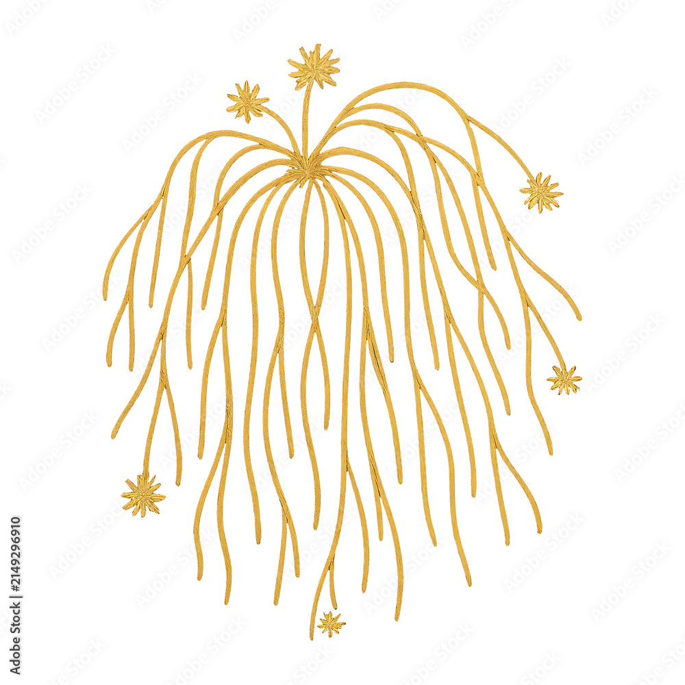 Naklejka premium PNG Golden abstract floral design