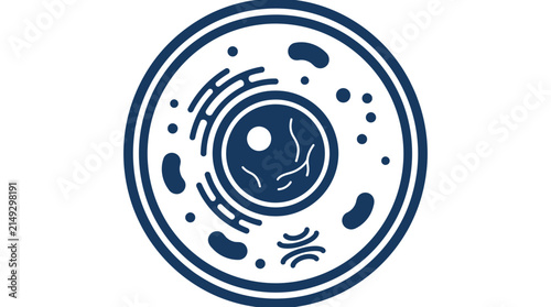 Animal Cell Structure Icon, Biology Science, Isolated Vector