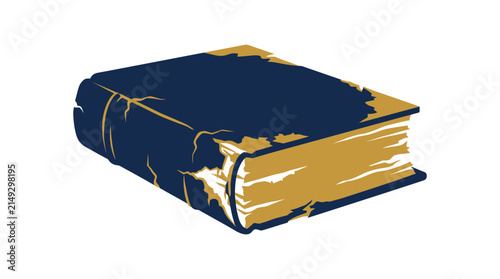 Antique Blue Book Isolated Transparent Background Vintage Knowledge