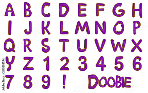 Doobie doo cartoon 3D rendered alphabet