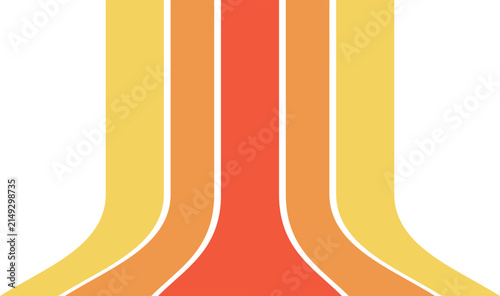 Retro 70s Color Rainbow Stripe Vector Background Illustration