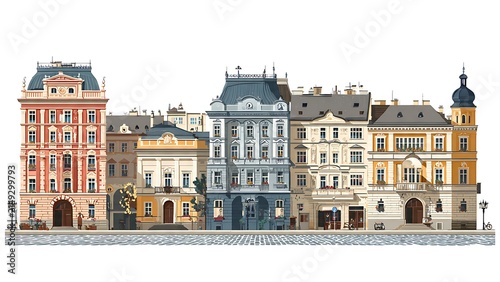 Karlsbad Architecture Vector Illustration on White Background
