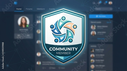 Community member badge icon on a digital social network interface