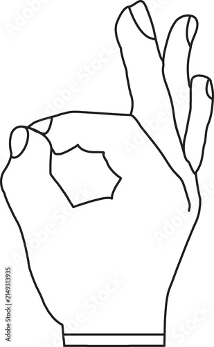 Peace Sign Hand Gesture Vector Illustration, Woman Hand in Peace Symbol Pose, Elegant Fashion Silhouette Drawing for Beauty, Logo, Graphic and Artistic Design