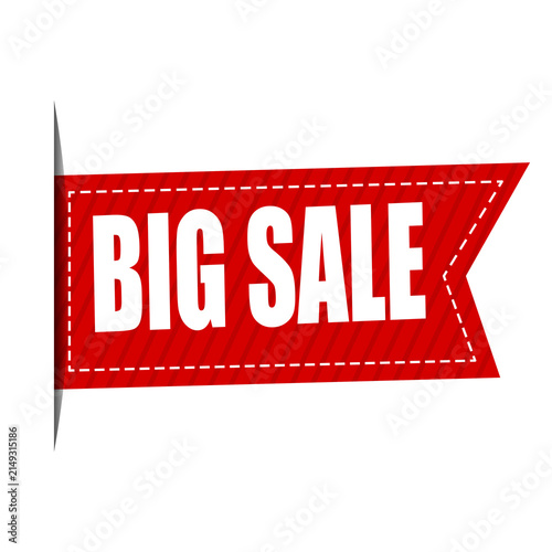 Big Sale Red Banner with Bold White Text and Discount Promotion Design
