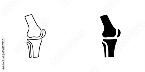 Outline icon set. illustrating the knee joint anatomy for orthopedic, medical, rehabilitation, and healthcare concepts.	

