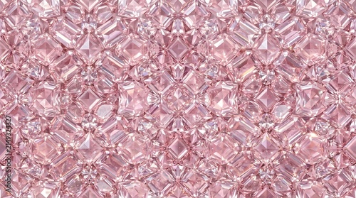 Luxury Seamless Pink Diamond and Crystal Gemstone Geometric Pattern Background
