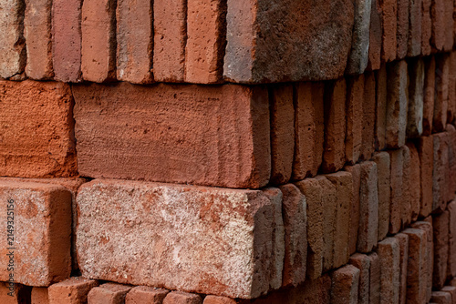 Red brick building construction material, red brick background