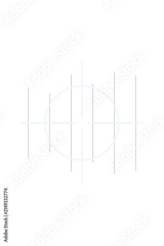 AI sentient weapon targeting with machine code ring. Isolated transparent PNG crosshair overlay for Photoshop and video.