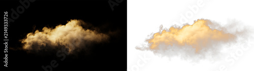 Картината върху платно Orange cloud floating in the sky isolated on transparent background without any