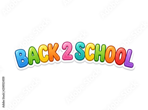 Back to school arched colorful bubble text design isolated on transparent background graphic