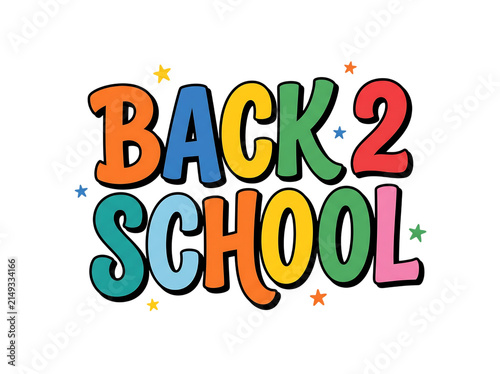 Playful back to school lettering art isolated on transparent background for school stationery