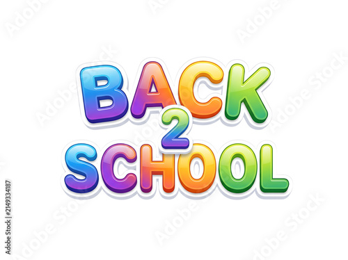 Glossy back to school 3d text effect isolated on transparent background for web and print