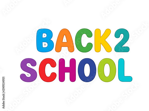 Modern back 2 school typography text isolated on transparent background for school events