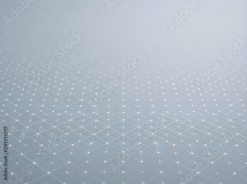 Abstract digital isometric grid background with glowing dots