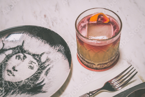 Chianti Sour (Red Wine Sour cocktail Whisky, citrus, white wine shrubs, citrus, Chianti red wine