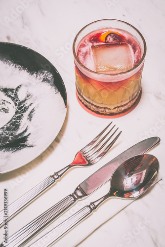 Chianti Sour (Red Wine Sour cocktail Whisky, citrus, white wine shrubs, citrus, Chianti red wine