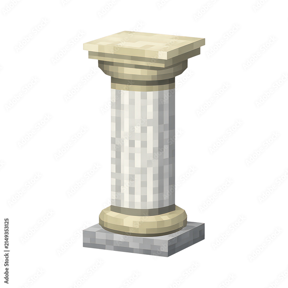 Fototapeta premium PNG Pixelated ancient stone column illustration.