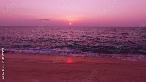 Beautiful sky sunset or sunrise over sea Beautiful wave Amazing light twilight sky sunset. Cinematic footage beautiful light of nature seascape Landscape