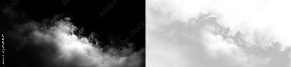 Fototapeta premium Clouds in a clear sky with sunlight peeking through the gray formations