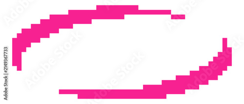 Pixel Curved Oval Frame Vector Shape