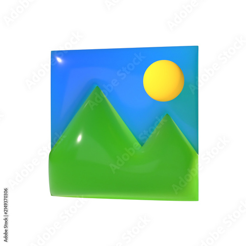 Plakat 画像のコンセプトのつやつやの質感の3Dカラーイラスト