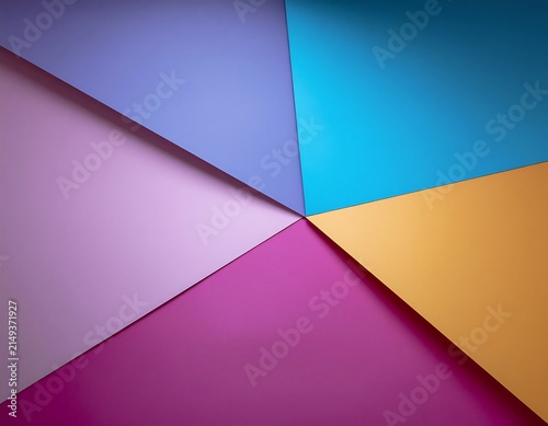 Colorful overlapping geometric paper background texture.