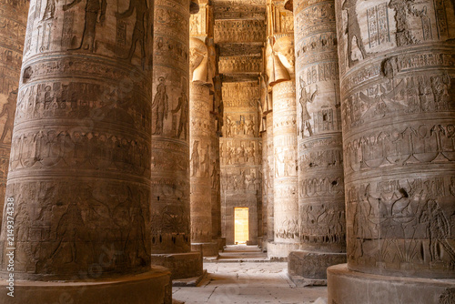 The first hypostyle hall within the Temple of Seti I at Abydos, Egypt