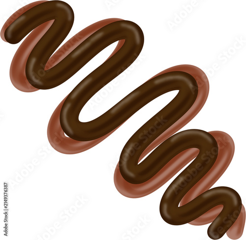 Chocolate Syrup Drizzle Hand Drawn Dessert Sauce Illustration