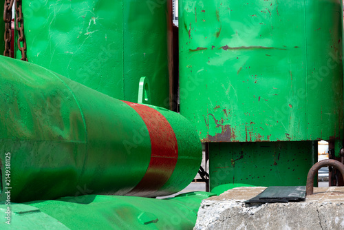 Fotografía Red and green navigation markers in dry docks
