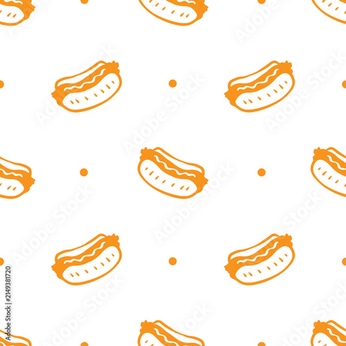 seamless pattern with hotdog