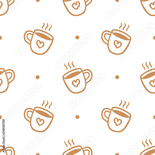 seamless pattern with coffee cups
