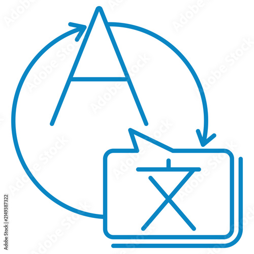 Foto Language translation vector line icon