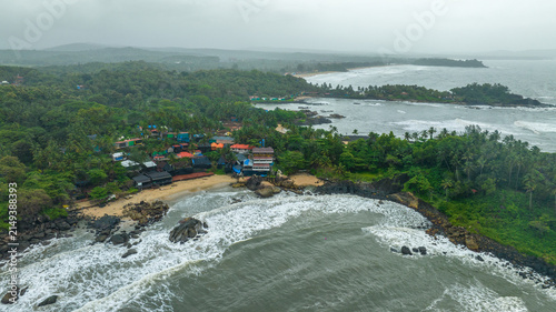 Palolem Beach coastline aerial view Drone view of Palolem Beach, Goa